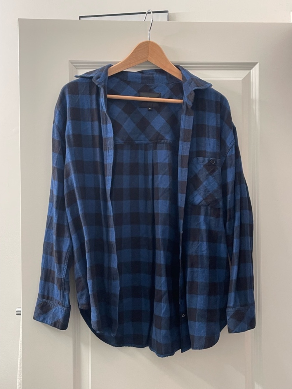 Rails Blue and Black Plaid Button-Down flannel